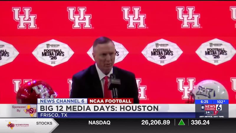 Houston head football coach Willie Fritz answered questions at 2026 Big 12 Football Media Days...
