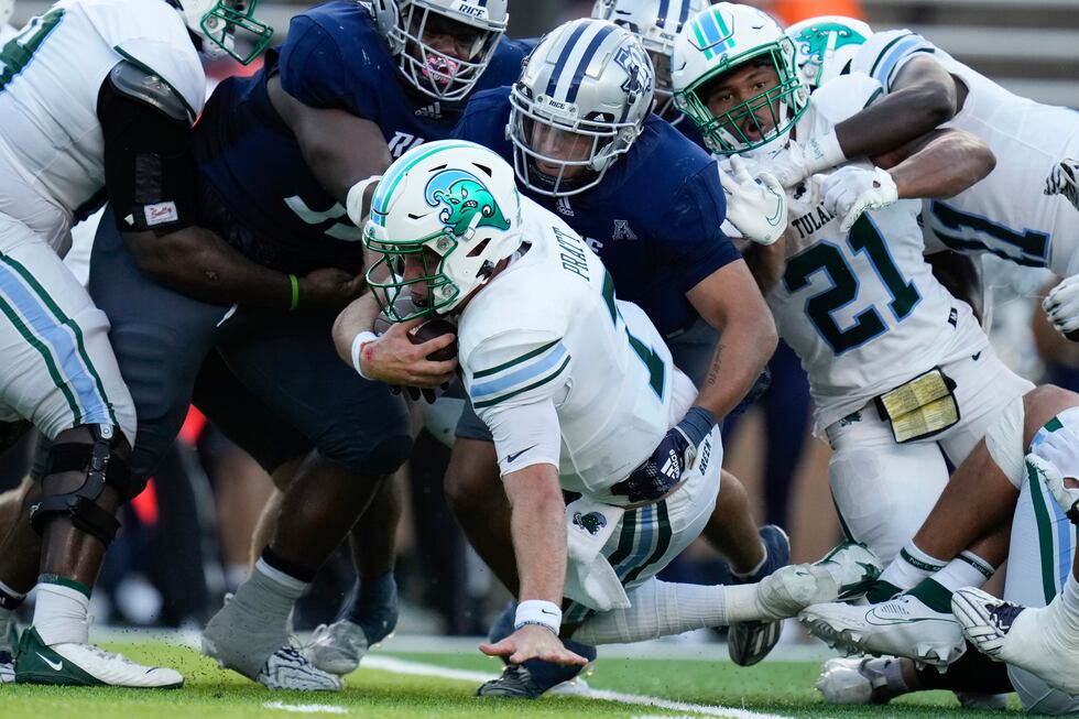 Trey Phillippi Rice Michael Pratt, Makhi Hughes power No. 22 Tulane past Rice 30-28 for 6th ...