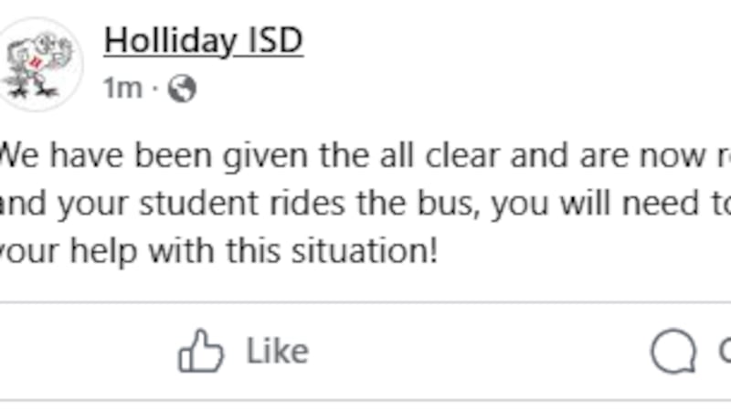 Holliday ISD lockdown lifted Holliday ISD lockdown lifted