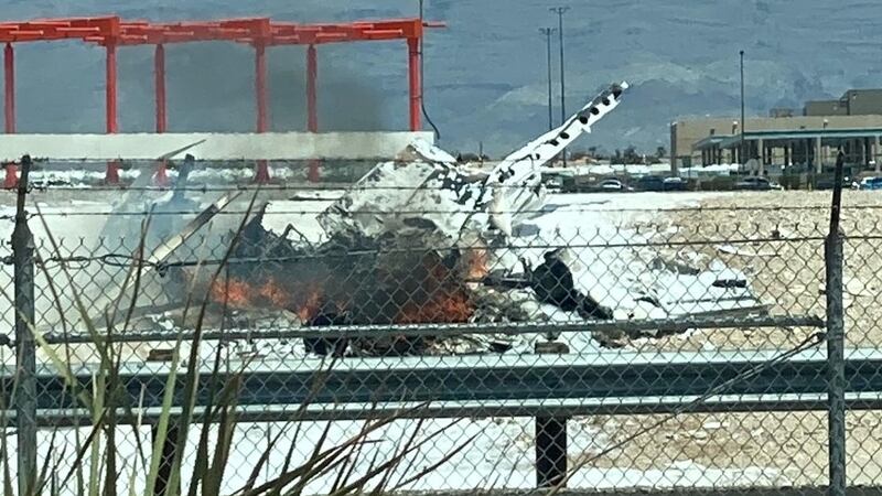 One of the planes landed upside down on a runway, and the other went up in flames near an...