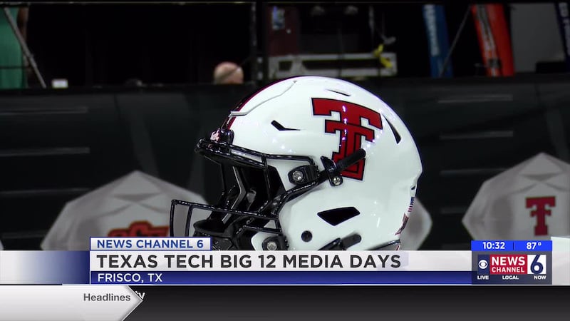 Texas Tech head football coach Joey McGuire and players spoke to the press at Big 12 Football...